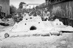 1939, Botár Angéla, sand castle, Fortepan #295267