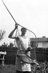 1939, Botár Angéla, Best of, fishing net, fish, Fortepan #295269