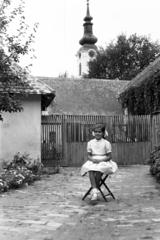 Magyarország, Szeremle, háttérben a Fő utcán álló református templom tornya., 1964, Szász Gábor, Fortepan #295729