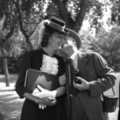 1938, Kölcsey Ferenc Dunakeszi Városi Könyvtár / Petanovits fényképek, hat, man, kiss, handbag, lady, Fortepan #29679