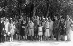 Hungary, Balatonfüred, parti sétány, középen Cholnoky Jenő földrajztudós., 1930, Cholnoky Tamás, celebrity, hat, tableau, women, men, kids, briefcase, handbag, hat in hand, Fortepan #29837