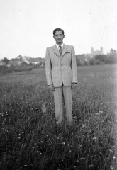 1939, Baráth Endre, fashion, field, suit, Fortepan #29890