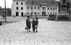 Magyarország, Sopron, Várkerület (Lenin körút) az Ikvahídnál, jobbról a Maria Immaculata oszlop talapzata., 1963, Fortepan, cégtábla, utcakép, Fortepan #29947