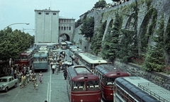 San Marino, Piazzale Calcigni, szemben a Via Beluzzi., 1964, Csőke József, színes, autóbusz, Fortepan #30005