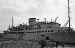 Transilvania román tengeri személyszállító hajó., 1960, Csőke József, közlekedés, hajó, óceánjáró hajó, hajólépcső, Transilvania-hajó, Fortepan #30006