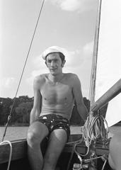 1973, Rékai Zsolt, Best of, félmeztelen, vitorláshajó, kötél, Fortepan #300600