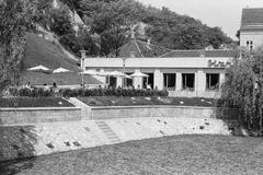 1963, Szalontai Tamás, napernyő, bisztró, Fortepan #301828