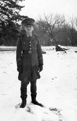 1941, Pétek Edit, portrait, winter, uniform, chevron, Fortepan #30256