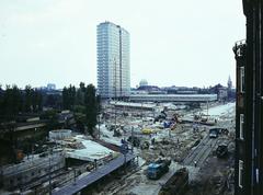 1977, Szomolányi József, felhőkarcoló, színes, metróépítés, Fortepan #302630