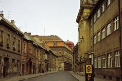 1977, Szomolányi József, utcakép, színes, Fortepan #302846