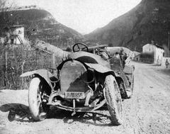 Olaszország, Fiat személygépkocsi az olasz fronton., 1914, Krepsz Zoltán, első világháború, Fiat-márka, olasz gyártmány, járműroncs, automobil, rendszám, Fortepan #30321