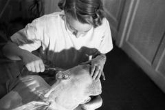 1939, Inkey Tibor, Best of, beauty treatment, covering the face, cosmetics, Fortepan #303987