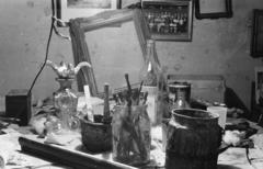 1981, Szebeni András, képkeret, festőszerszám, Fortepan #304081