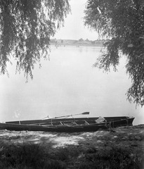 1930, Storymap.hu, víztükör, csónak, vízpart, evező, fűzfa, Fortepan #30727