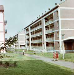 Magyarország, Uránváros, Pécs, Kőrösi Csoma Sándor utca házai a Hajnóczy utca felől., 1960, Építésügyi Dokumentációs és Információs Központ, VÁTI, színes, Fortepan #30909