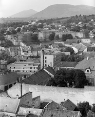 Hungary, Eger, kilátás a Liceum teraszáról a vár felé., 1969, Építésügyi Dokumentációs és Információs Központ, VÁTI, cityscape, picture, Fortepan #30954