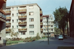 Magyarország, Szeged, Tömörkény utca a Roosevelt tér felé nézve., 1968, Építésügyi Dokumentációs és Információs Központ, VÁTI, színes, Wartburg-márka, lámpaoszlop, automobil, Fortepan #31030