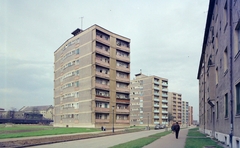 Magyarország, Miskolc, Kőrösi Csoma Sándor utca a Bajcsy-Zsilinszky utca felől nézve., 1966, Építésügyi Dokumentációs és Információs Központ, VÁTI, színes, lakótelep, Fortepan #31237