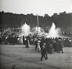 1909, fortepan/Album 123, képarány: négyzetes, park, szökőkút, Fortepan #312598