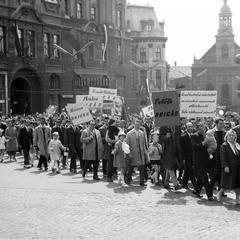 1964, Villányi Gergely, transzparens, Fortepan #313235