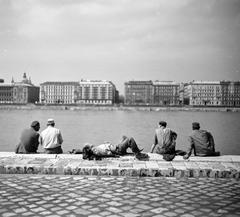 1963, Villányi Gergely, Best of, háttal, rakpart, háton fekvés, pihenés, Fortepan #313346