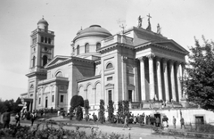 Magyarország, Eger, Főszékesegyház., 1942, Várkonyi Benedek, templom, Bazilika, klasszicizmus, székesegyház, Hild József-terv, harangtorony, Fortepan #31485