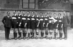 1925, Fehérvári József, futballcsapat, férfi, sport mez, focilabda, hátratett kéz, nagyság szerint, Fortepan #31685