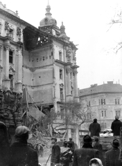 Hungary, Budapest IX., Ferenc körút, a lerombolt 46-os számú ház az Üllői úti kereszteződésnél., 1956, Papp István, revolution, Budapest, Fortepan #31981