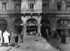 Hungary, Budapest V., Kossuth Lajos utca 20. a Magyar utcából nézve., 1956, Papp István, revolution, Budapest, Fortepan #31985