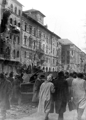 Hungary, Budapest VIII., Üllői út páros oldala a József körút felől nézve., 1956, Papp István, revolution, wreck, Budapest, Fortepan #31988