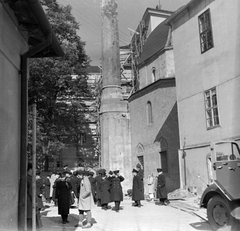 Magyarország, Pécs, Jakováli Hasszán dzsámija és a minaret., 1966, Baráth Endre, műemlék, épített örökség, egyenruha, minaret, mecset, Fortepan #31999