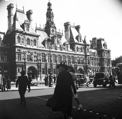 France, Paris, Place de l'Hôtel de Ville a Rue de Rivoli felől nézve, szemben a Városháza (Hôtel de ville de Paris), 1939, Saly Noémi, public building, Fortepan #32204