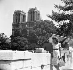 France, Paris, Szajna-part a Quai de Montebello-n, háttérben a Notre-Dame., 1939, Saly Noémi, church, Fortepan #32208