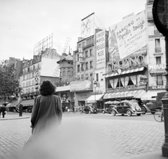 France, Paris, Boulevard de Clichy, Moulin Rouge mulató., 1939, Saly Noémi, ad, back, erroneous photo, Fortepan #32214