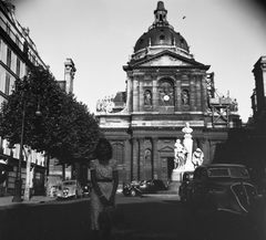 France, Paris, Place de la Sorbonne, szemben a Sorbonne temploma (Église de la Sorbonne)., 1939, Saly Noémi, church, Catholic Church, chapel, Classicism, automobile, Jacques Lemercier-design, Fortepan #32215