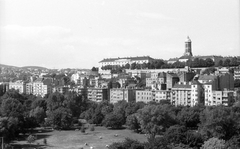 Hungary, Budapest I., a Tóth Árpád sétány, a nyugati várlejtő és a Vérmező, előtérben az Attila út házai a Buda-Penta hotelből nézve., 1984, Építésügyi Dokumentációs és Információs Központ, VÁTI, Budapest, Fortepan #32232