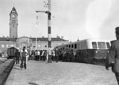 Bulgária, Várna, Főpályaudvar, Ganz gyártmányú Árpád sorozatú (TAS) sínautóbusz., 1937, Indóház, vasút, magyar gyártmány, vasúti szerelvény, Ganz-márka, modern design, Fortepan #32443