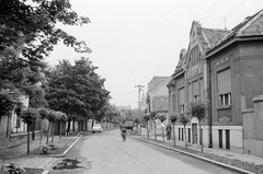 Magyarország, Nagykőrös, Patay utca a Deák tér felé nézve., 1969, Építésügyi Dokumentációs és Információs Központ, VÁTI, kerékpár, Fortepan #32510