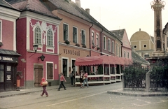 Magyarország, Szentendre, Fő (Marx) tér, jobbra a Szerb (kalmár) kereszt., 1983, Déri György, színes, Fortepan #32721