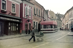 Magyarország, Szentendre, Fő (Marx) tér, szemben a Rákóczi Ferenc utca torkolata., 1983, Déri György, színes, Fortepan #32722