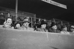 Csehország, Prága, Strahov stadion, Csehszlovákia - Magyarország (5:2) válogatott labdarúgó-mérkőzés. Díszpáholy, jobbról a harmadik Ries István MLSZ elnök, igazságügyminiszter., 1949, Kovács Márton Ernő, sport, Csehszlovákia, labdarúgás, politikus, Fortepan #32817