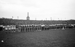 Magyarország, Budapest IV., Újpest, Megyeri út, UTE pálya. A 60 éves MTK ünneplése., 1949, Kovács Márton Ernő, sport, stadion, Budapest, ünnepség, Fortepan #32864