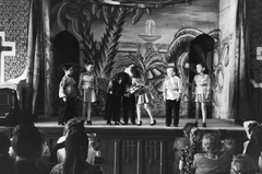 Hungary, Budapest XIV., Vurstli, a Liliputi Színház előadása., 1949, Kovács Márton Ernő, theater performance, Budapest, dwarfism, Fortepan #33088