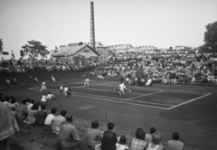 Hungary, Budapest X., Salgótarjáni (Tomcsányi) út, Gázművek teniszpálya, Magyarország - Svájc (5:0) Davis kupa mérkőzés., 1949, Kovács Márton Ernő, tennis, Budapest, audience, Fortepan #33123