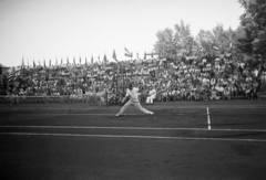 Hungary, Budapest X., Salgótarjáni (Tomcsányi) út, Gázművek teniszpálya, Magyarország - Svájc (5:0) Davis kupa mérkőzés. Asbóth József örökös magyar bajnok., 1949, Kovács Márton Ernő, tennis, Budapest, Fortepan #33125