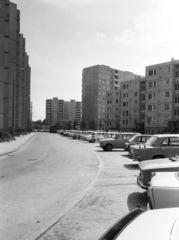 Magyarország, Székesfehérvár, Palotaváros (Lenin lakótelep), Sziget utca., 1986, Építésügyi Dokumentációs és Információs Központ, VÁTI, Trabant-márka, lakótelep, utcakép, Skoda-márka, Lada-márka, parkoló, Fortepan #33418