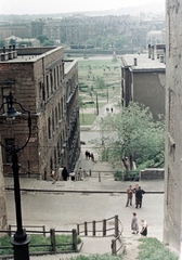 Magyarország, Budapest I., Korlát utca, a Vérmező és a Déli pályaudvar felé nézve., 1957, Fortepan, színes, lámpa, lépcső, látkép, Budapest, Fortepan #335