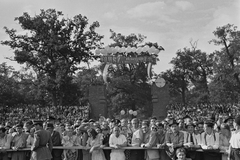 Magyarország, Debrecen, Nagyerdei Stadion, Magyarország - Lengyelország (8:2) válogatott labdarúgó-mérkőzés., 1949, Kovács Márton Ernő, sport, nézőtér, labdarúgás, Fortepan #33532