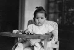 1947, Kovács Márton Ernő, kid, high chair, Fortepan #33702