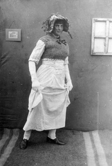 1917, Jankó Attila, kalap, tréfálkozás, jelmez, cross-dressing, Fortepan #33805